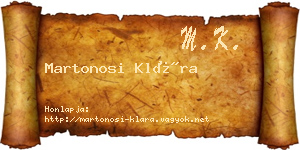 Martonosi Klára névjegykártya